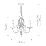 Aegean 3-Light Chandelier Aged Brass