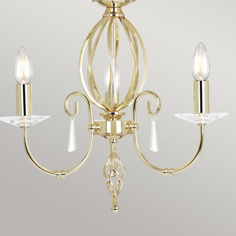 Aegean 3-Light Chandelier Polished Brass - Comet Lighting