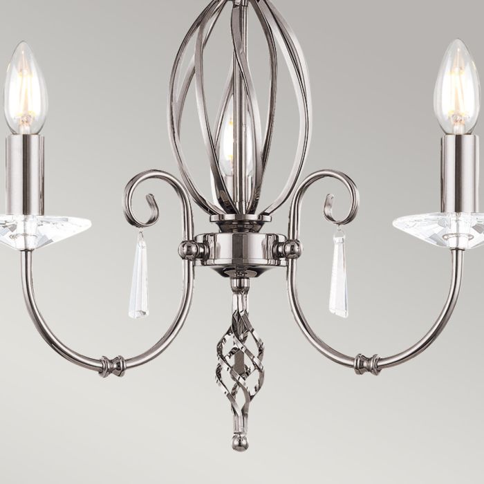 Aegean 3-Light Chandelier Polished Nickel - Comet Lighting