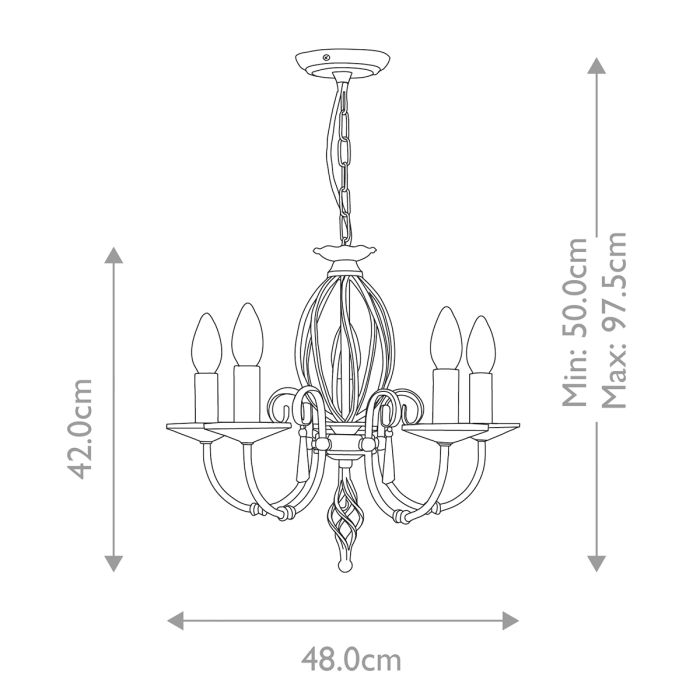 Aegean 5-Light Chandelier Aged Brass - Comet Lighting