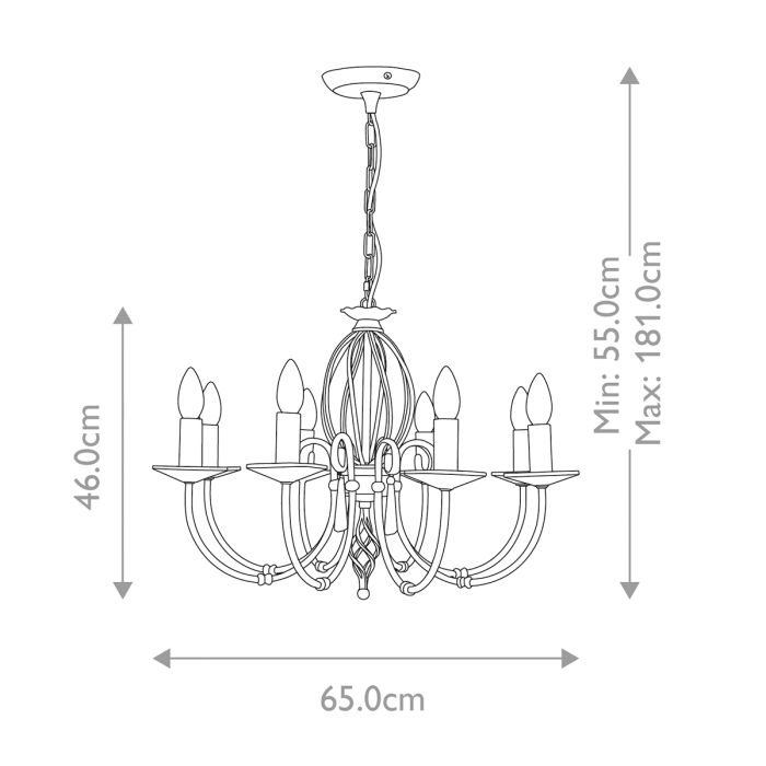 Aegean 8-Light Chandelier Aged Brass