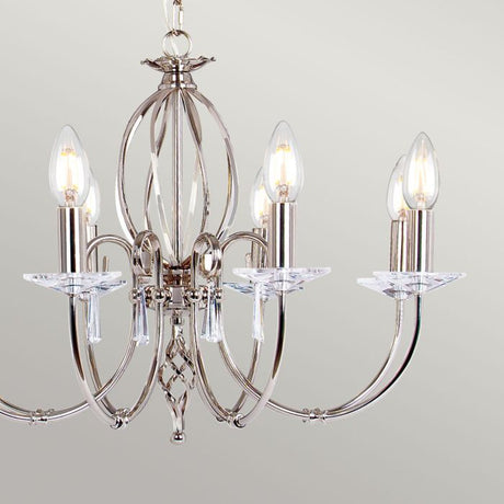 Aegean 8-Light Chandelier Polished Nickel - Comet Lighting