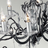 Amarilli 10-Light Chandelier Black/Silver - Comet Lighting