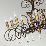 Amarilli 10-Light Chandelier Bronze/Gold - Comet Lighting