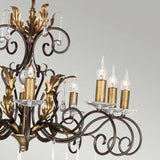 Amarilli 10-Light Chandelier Bronze/Gold - Comet Lighting