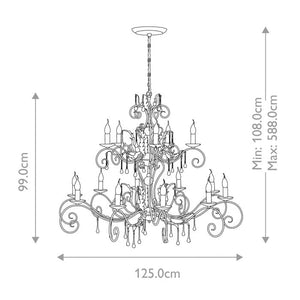 Amarilli 15 Light Chandelier - Bronze - Comet Lighting