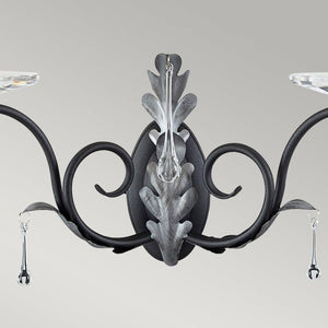 Amarilli 2 Light Wall Light - Black/Silver - Comet Lighting
