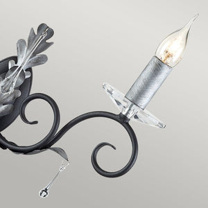 Amarilli 2 Light Wall Light - Black/Silver - Comet Lighting