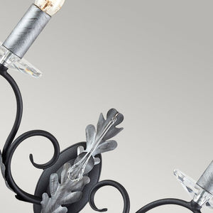 Amarilli 2 Light Wall Light - Black/Silver - Comet Lighting