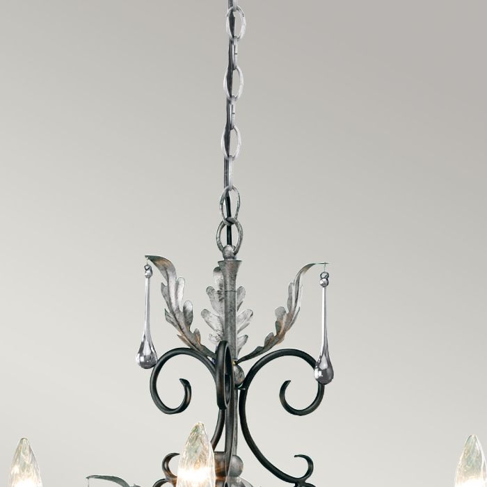 Amarilli 3-Light Chandelier Black/Silver - Comet Lighting