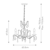 Amarilli 3-Light Chandelier Black/Silver