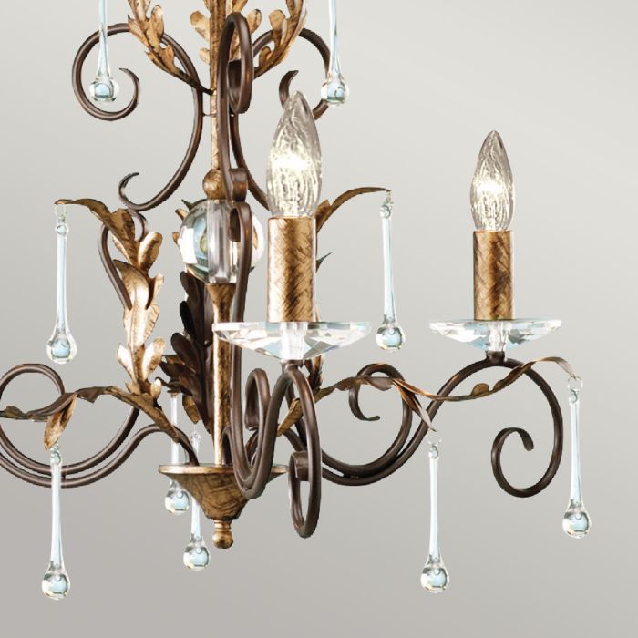 Amarilli 3-Light Chandelier Bronze/Gold - Comet Lighting