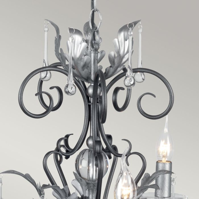 Amarilli 5-Light Chandelier Black/Silver - Comet Lighting