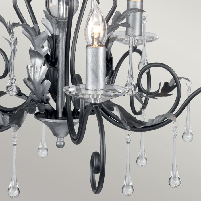 Amarilli 5-Light Chandelier Black/Silver - Comet Lighting