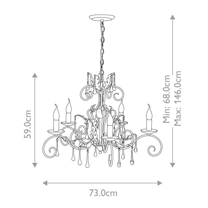 Amarilli 5-Light Chandelier Black/Silver - Comet Lighting