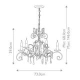 Amarilli 5-Light Chandelier Black/Silver - Comet Lighting