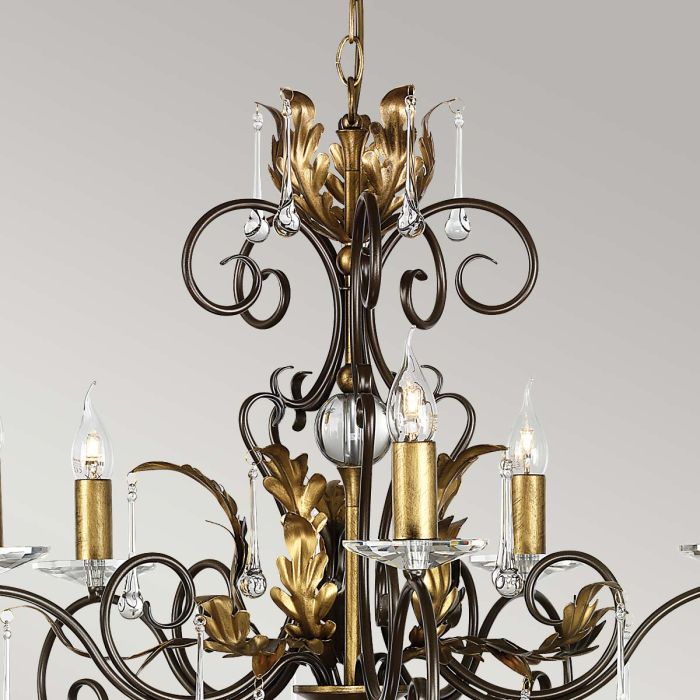 Amarilli 5-Light Chandelier Bronze/Gold - Comet Lighting