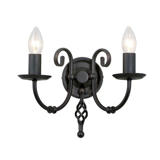 Artisan 2-Light Wall Light Black - Comet Lighting