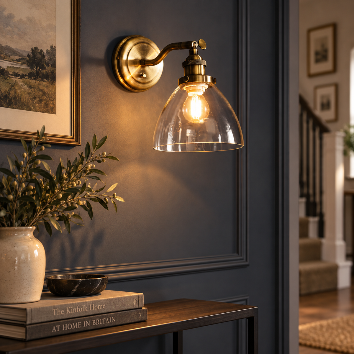 Hansen 1-Light Wall Light Antique Brass