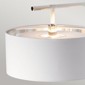 Balance 1 Light Floor Lamp - White and Polished Nickel - Comet Lighting