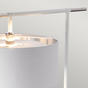 Balance 1 Light Floor Lamp - White and Polished Nickel - Comet Lighting