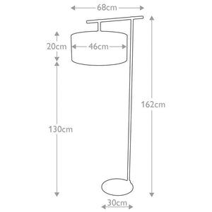 Balance 1 Light Floor Lamp - White and Polished Nickel - Comet Lighting