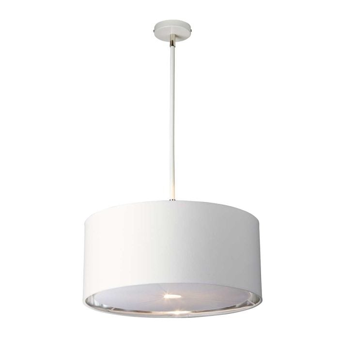 Balance 1 Light Pendant - White and Polished Nickel - Comet Lighting