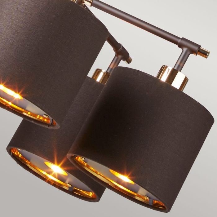 Balance 5-Light Chandelier Brown/Polished Brass - Comet Lighting