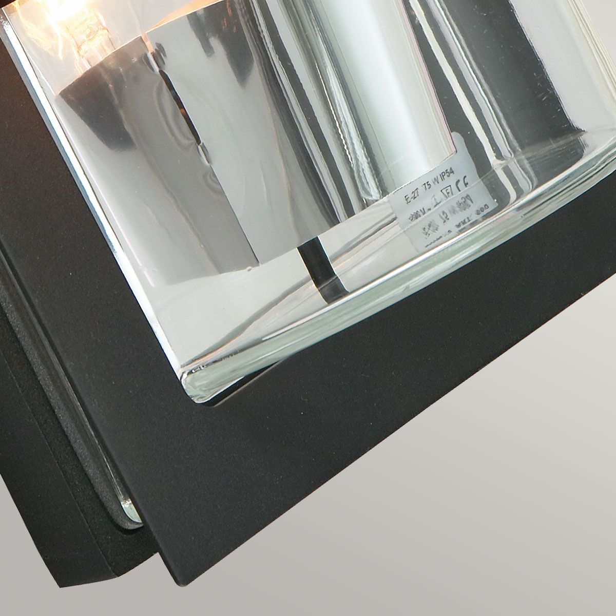 Basel 1 Light Wall Lantern - Black With Clear Glass - Comet Lighting