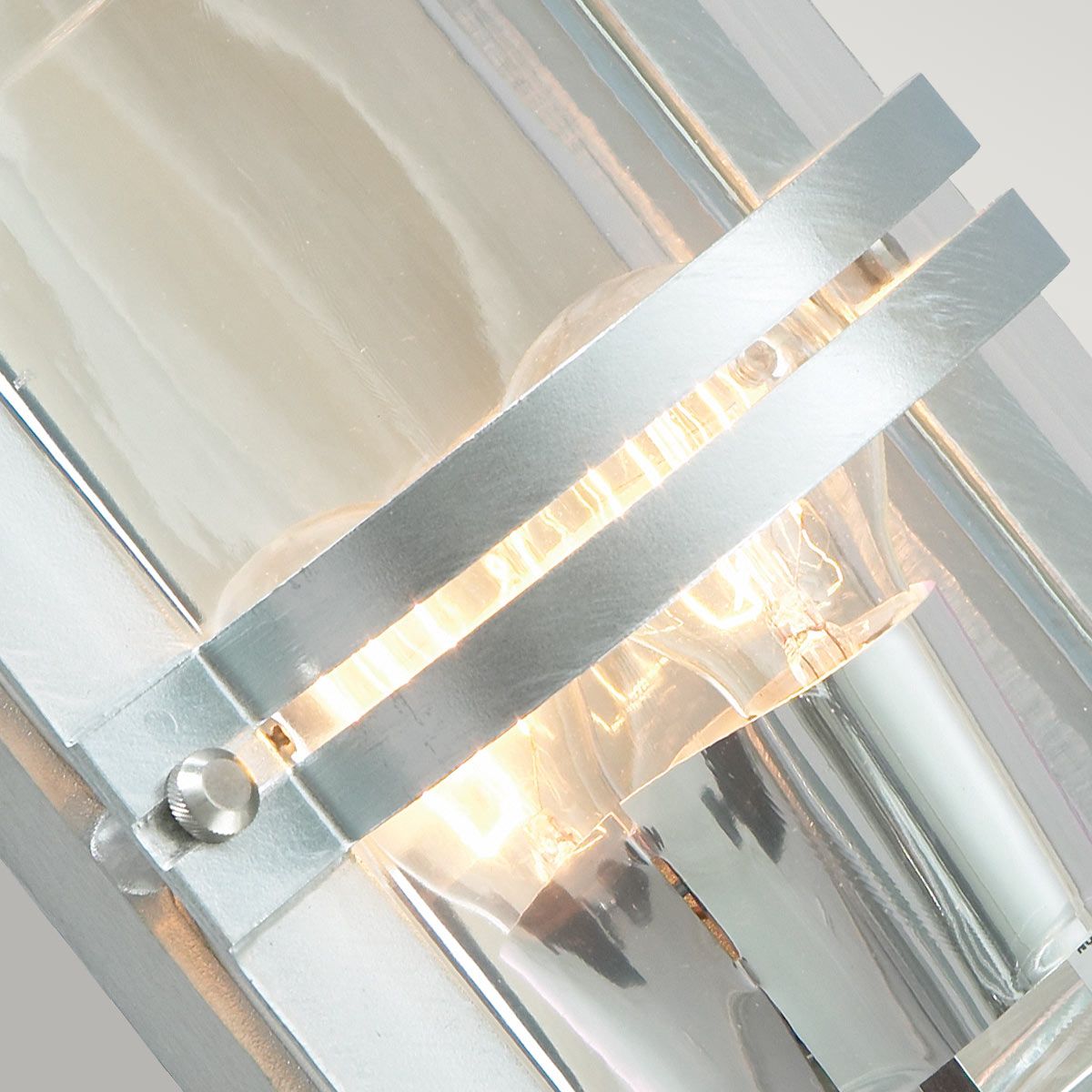 Basel 1 Light Wall Lantern - Galvanised With Clear Glass - Comet Lighting