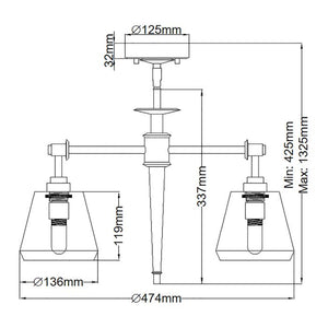 Agatha 3-Light Pendant - Polished Chrome - Comet Lighting