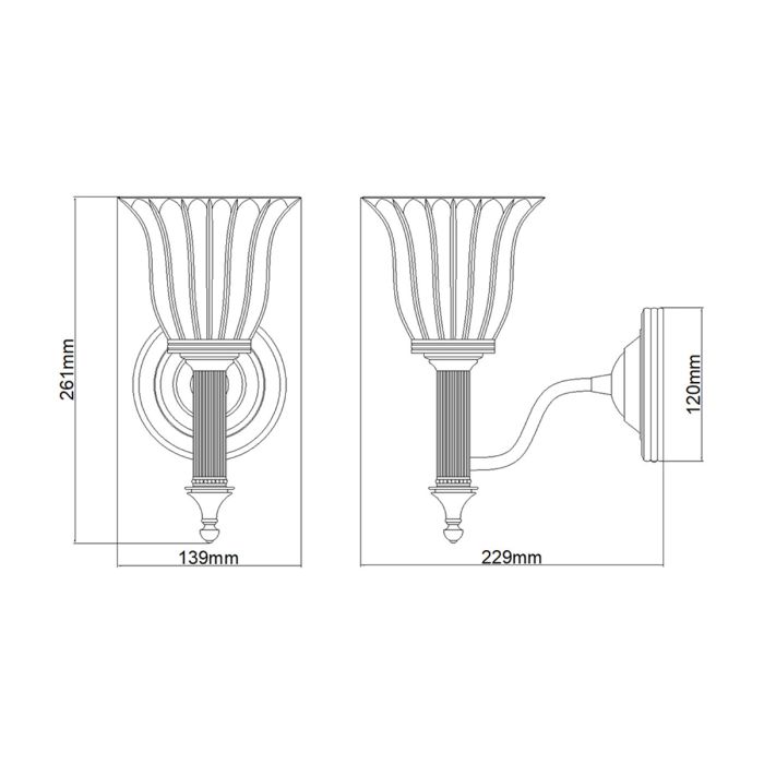 Carroll 1 Light - Polished Brass - Comet Lighting