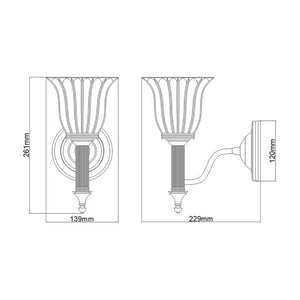 Carroll1 Wall Light Polished Brass - Comet Lighting