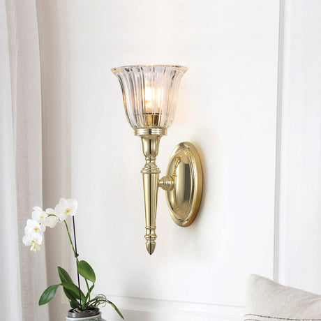 Dryden 1 Light Wall Light - Polished Brass - Comet Lighting
