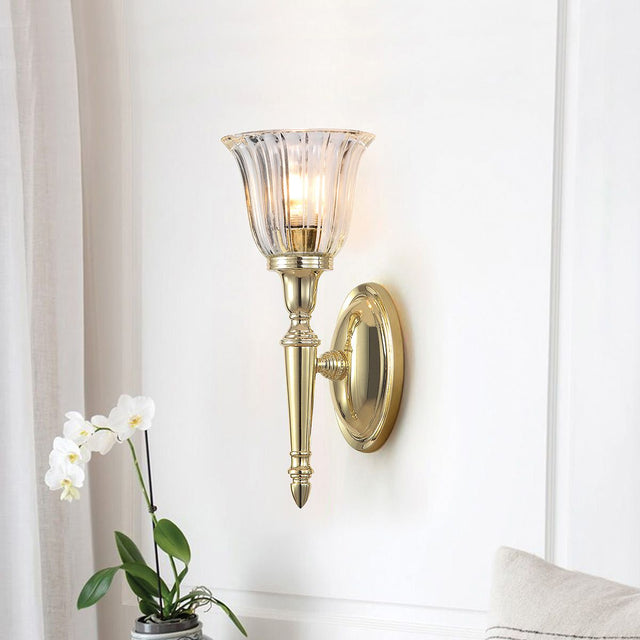 Dryden 1 Light Wall Light - Polished Brass - Comet Lighting