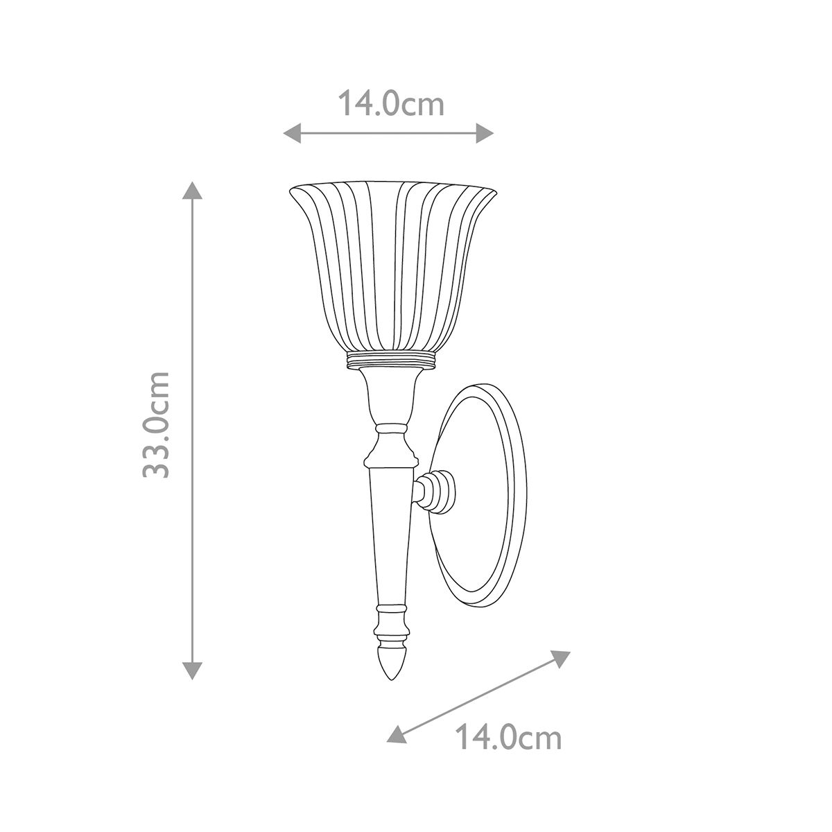Dryden1 Wall Light Polished Nickel - Comet Lighting