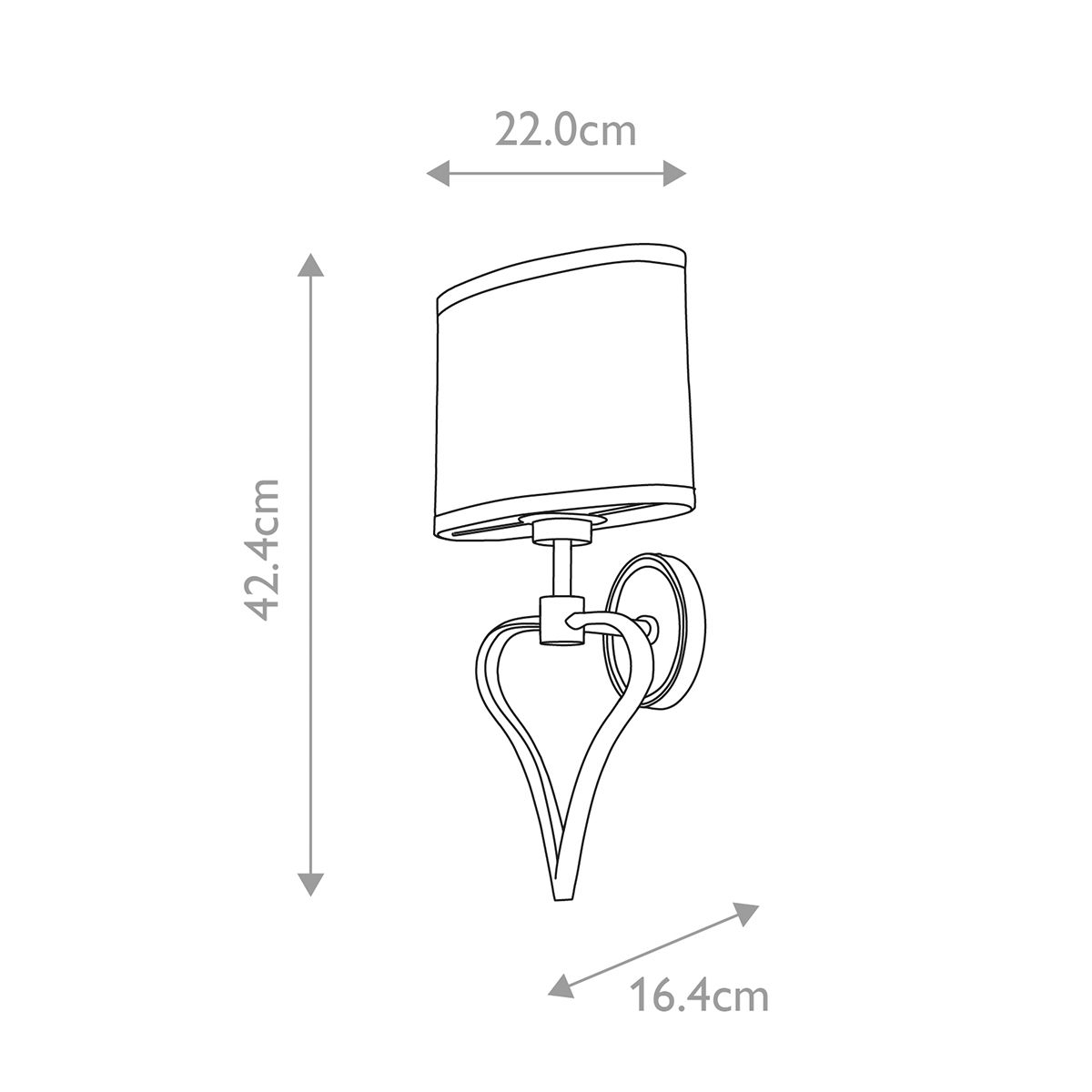 Falmouth 2 Light Wall Light - Polished Chrome