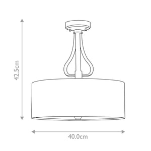 Falmouth 3-Light Semi Flush - French Gold - Comet Lighting