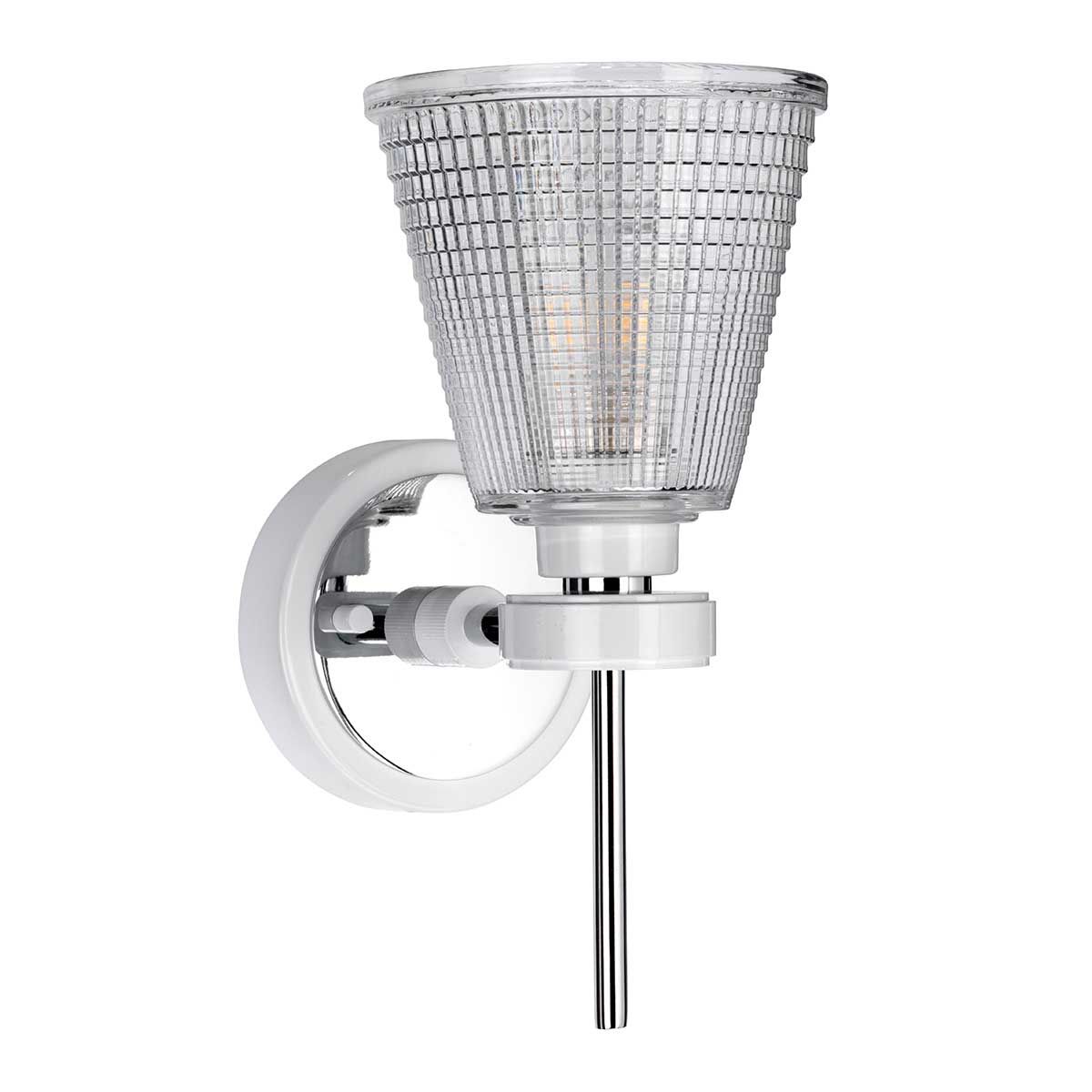 Gunnislake 1 Light Wall Light - White Polished Chrome - Comet Lighting
