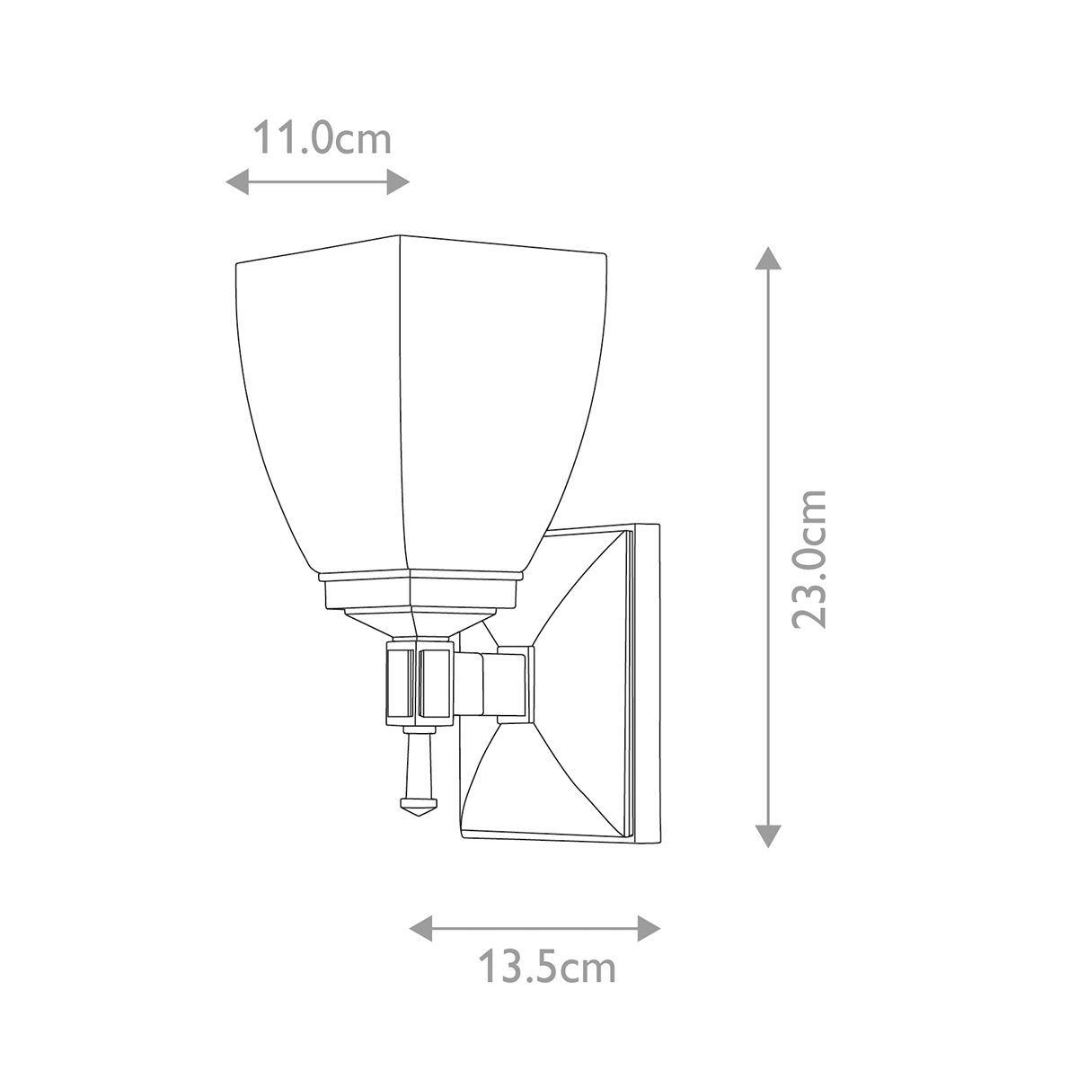 Shirebrook 1 Light Wall Light - Comet Lighting