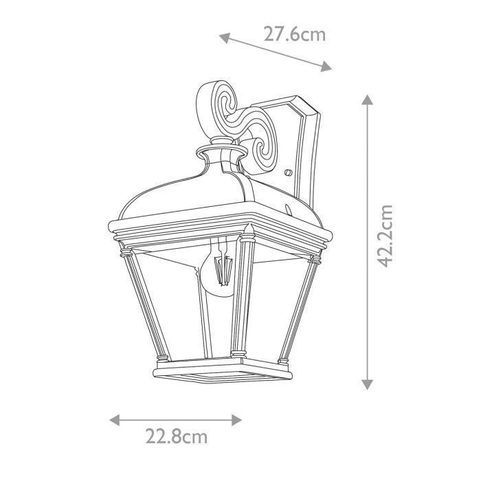 Bayview 1 Light Large Wall Lantern - Comet Lighting