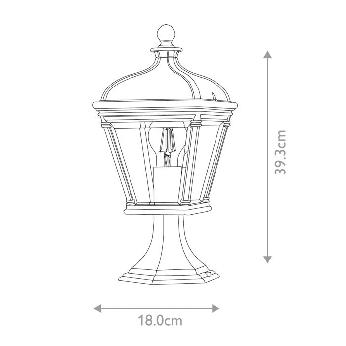 Bayview 1 Light Medium Pedestal Lantern - Comet Lighting