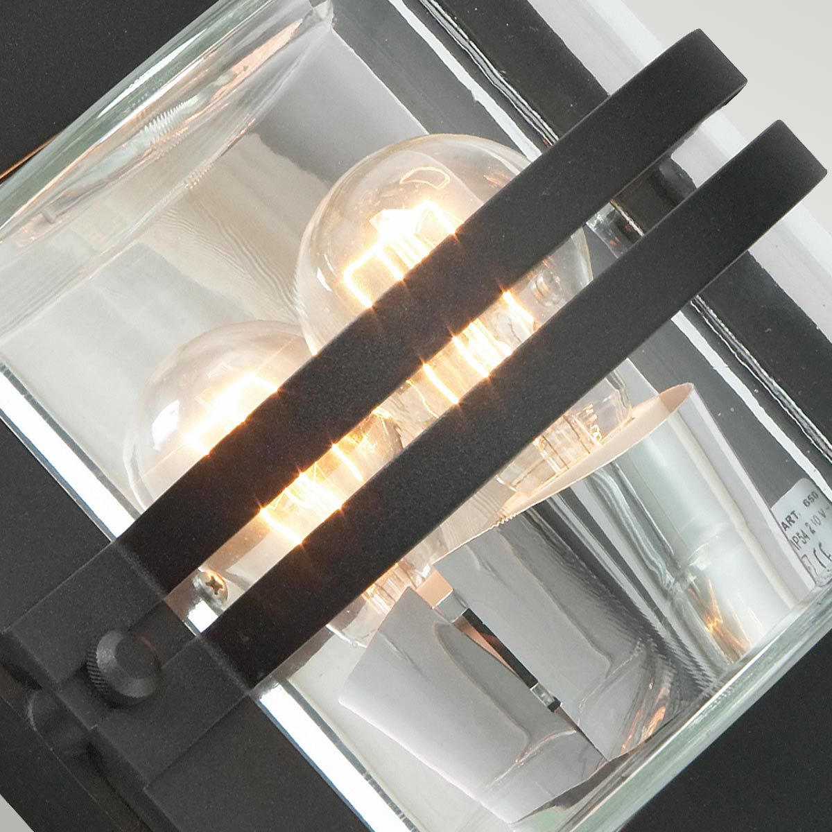 Bern 1 Light Wall Lantern - Black With Clear Glass - Comet Lighting