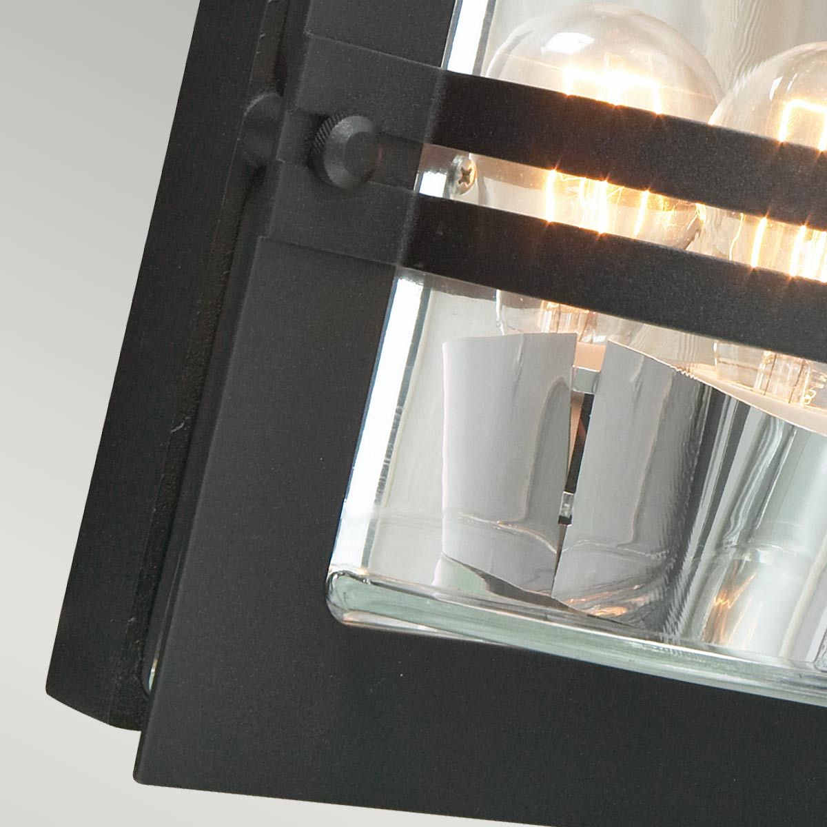 Bern 1 Light Wall Lantern - Black With Clear Glass - Comet Lighting