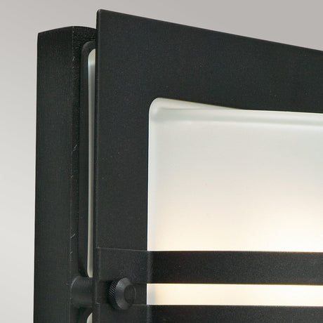 Bern 1 Light Wall Lantern - Black With Frosted Glass - Comet Lighting