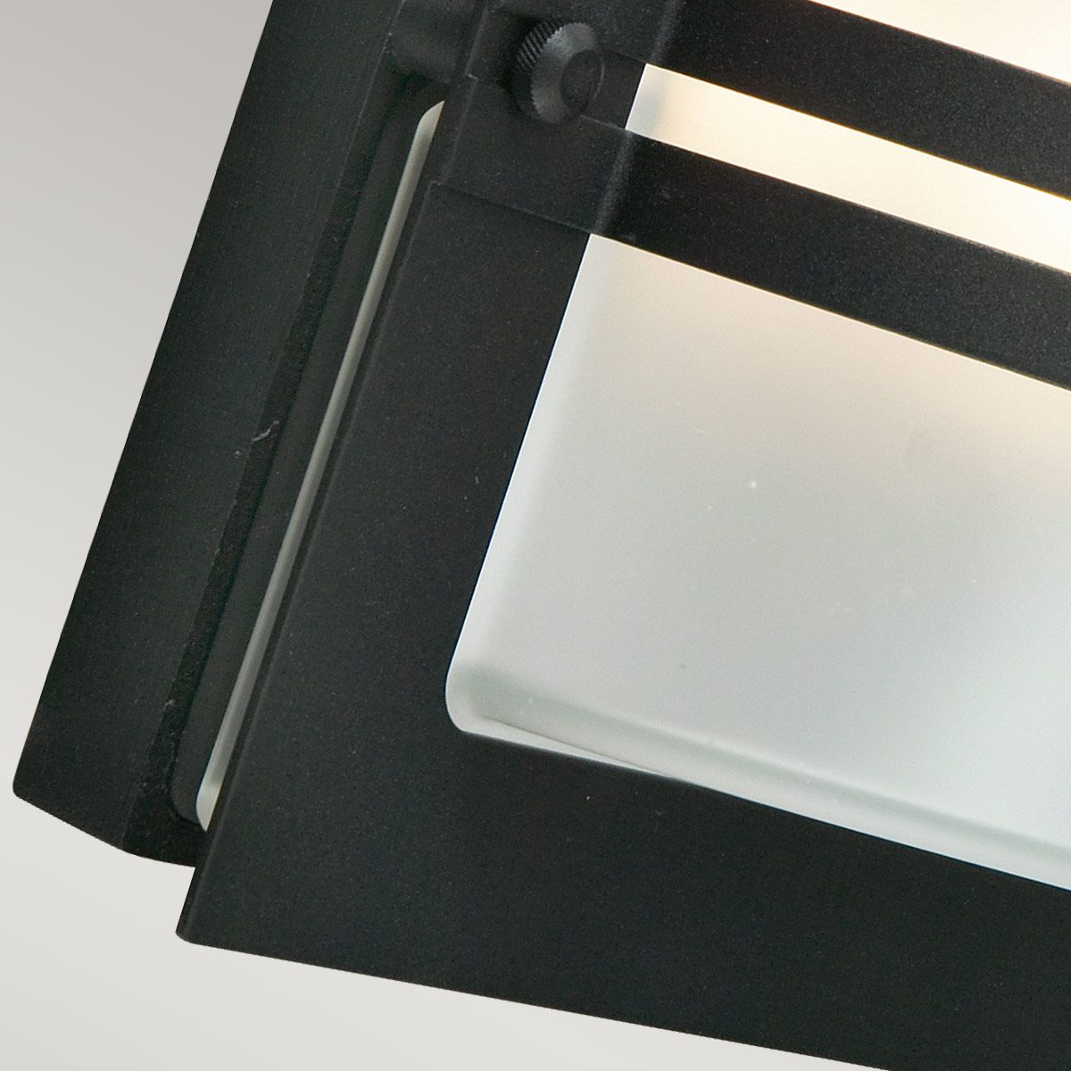 Bern 1 Light Wall Lantern - Black With Frosted Glass - Comet Lighting