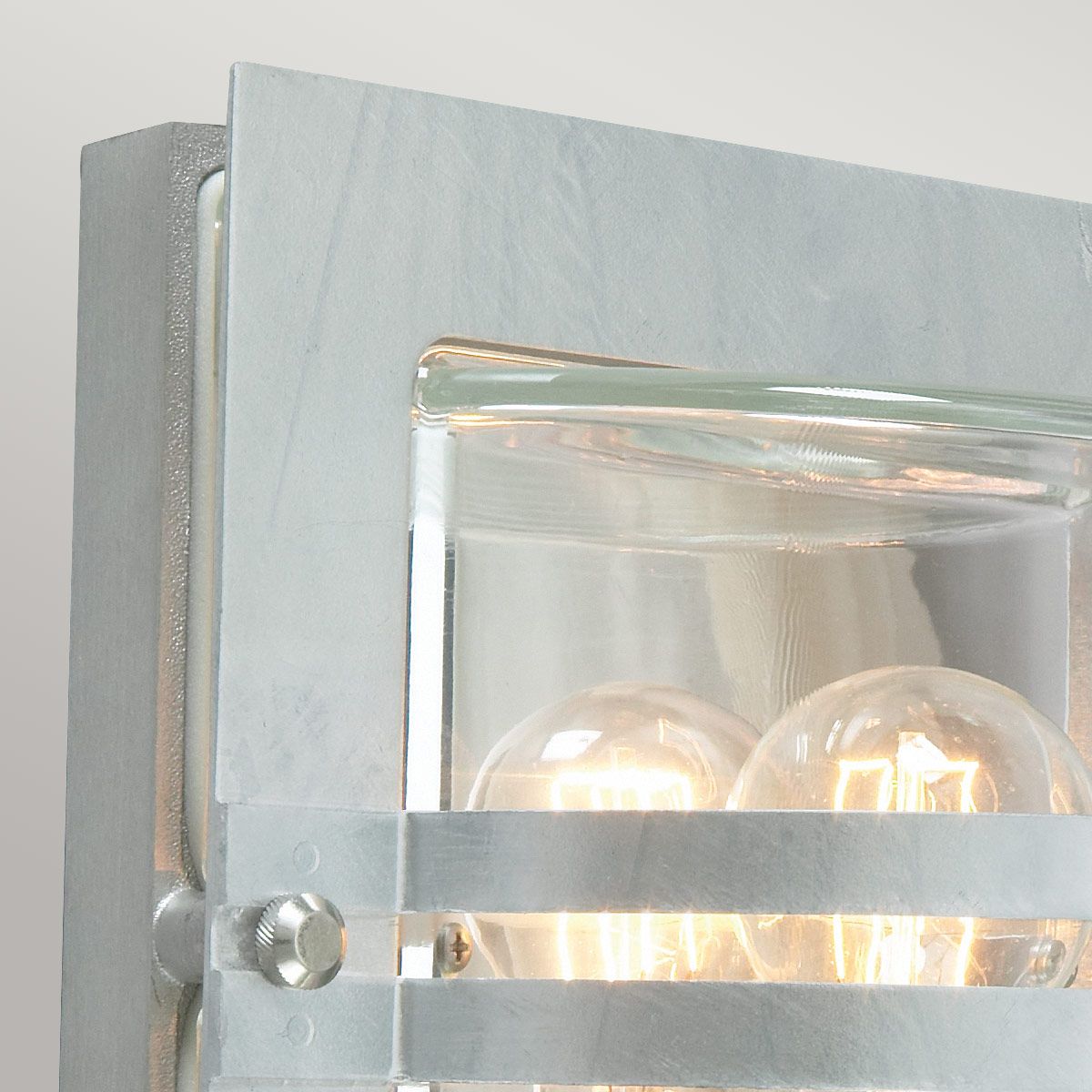 Bern 1 Light Wall Lantern - Galvanised With Clear Glass - Comet Lighting