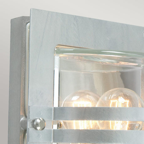 Bern 1 Light Wall Lantern - Galvanised With Clear Glass - Comet Lighting