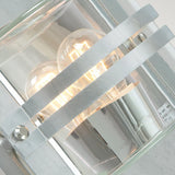 Bern 1 Light Wall Lantern - Galvanised With Clear Glass - Comet Lighting