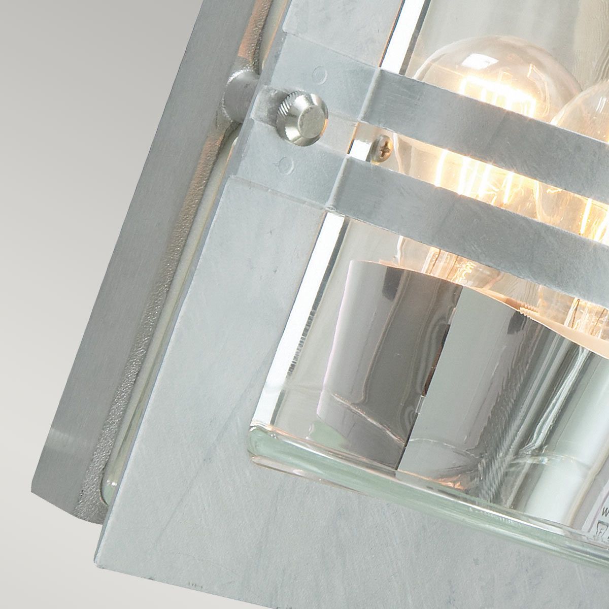 Bern 1 Light Wall Lantern - Galvanised With Clear Glass - Comet Lighting
